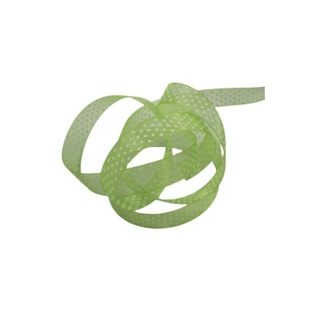 ORGANZA VERDE MANZANA NUM 3 CON LUNARES