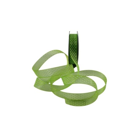 ORGANZA VERDE MANZANA NUM 3 CON LUNARES