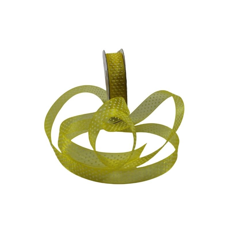 ORGANZA AMARILLO NUM 3 CON LUNARES