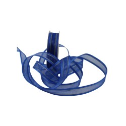 LISTÓN ORGANZA CON SATÍN NUM 3 AZUL REY CON ORO
