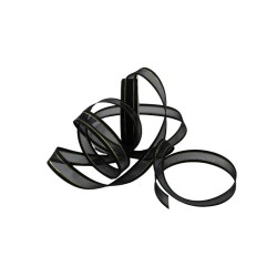 LISTÓN ORGANZA CON SATÍN NUM 3 NEGRO CON ORO