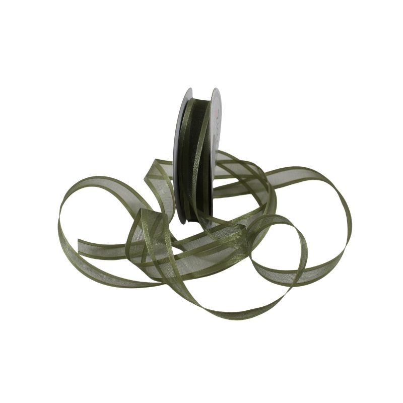 ORGANZA CON SATÍN 5/8 VERDE MUSGO