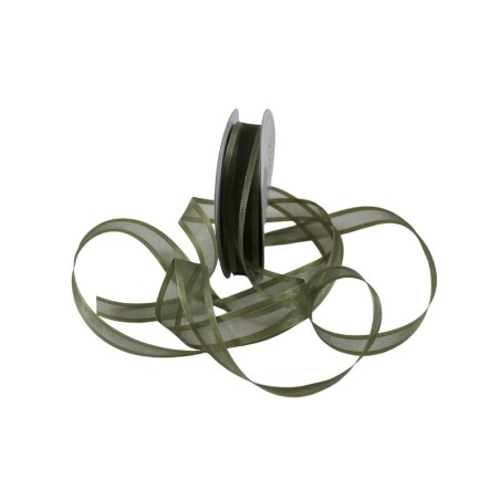 ORGANZA CON SATÍN 5/8 VERDE MUSGO