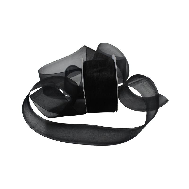 LISTÓN ORGANZA LISO NUM 9 NEGRO