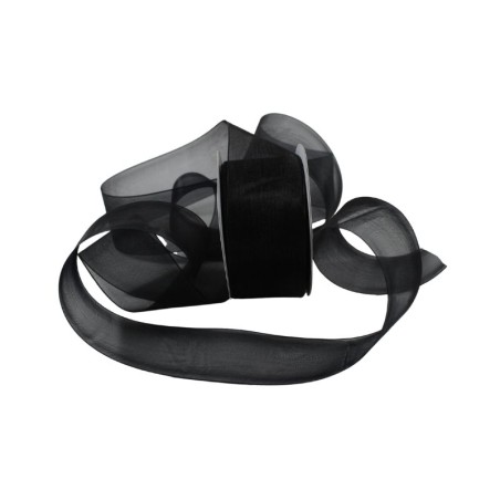 LISTÓN ORGANZA LISO NUM 9 NEGRO