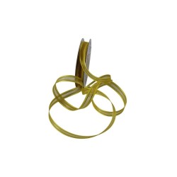 LISTÓN ORGANZA CON SATÍN NUM 1.5 CANARIO CON ORO