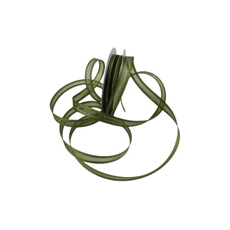 LISTÓN ORGANZA CON SATÍN NUM 1.5 VERDE MUESGO CON ORO