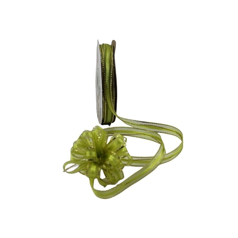 LISTÓN MOÑO FACIL VERDE MANZANA/ORO