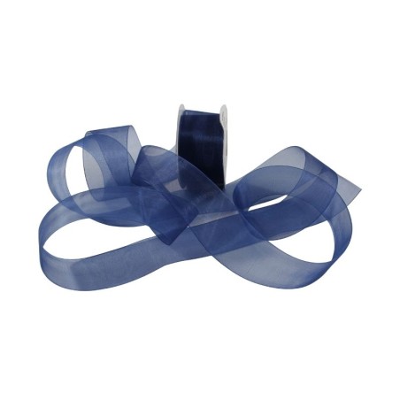 LISTÓN ORGANZA LISO NUM 9 AZUL MARINO