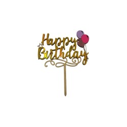 TOPPER HAPPY BIRTHDAY CON GLOBOS