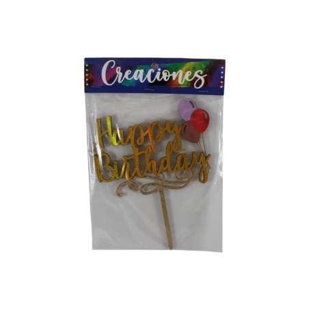TOPPER HAPPY BIRTHDAY CON GLOBOS