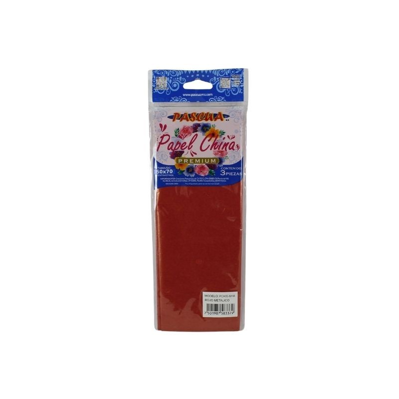PAPEL CHINA METÁLICO ROJO