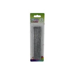 VELAS DIAMANTADAS PLATA