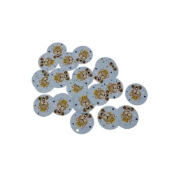 TARJETA CIRCULAR OSO CON CORONA