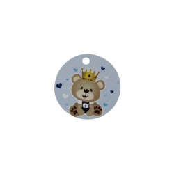 TARJETA CIRCULAR OSO CON CORONA
