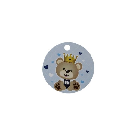 TARJETA CIRCULAR OSO CON CORONA