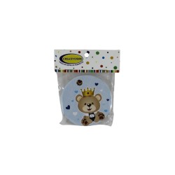 TARJETA CIRCULAR OSO CON CORONA