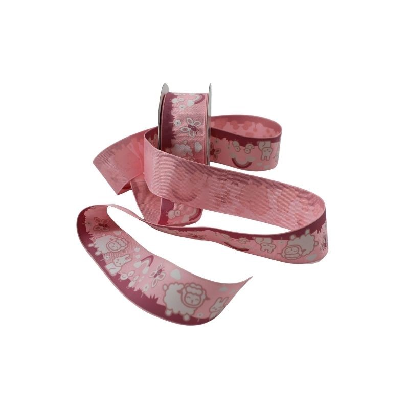 LISTÓN POPOTILLO 1.5 ANIMALITOS ROSA