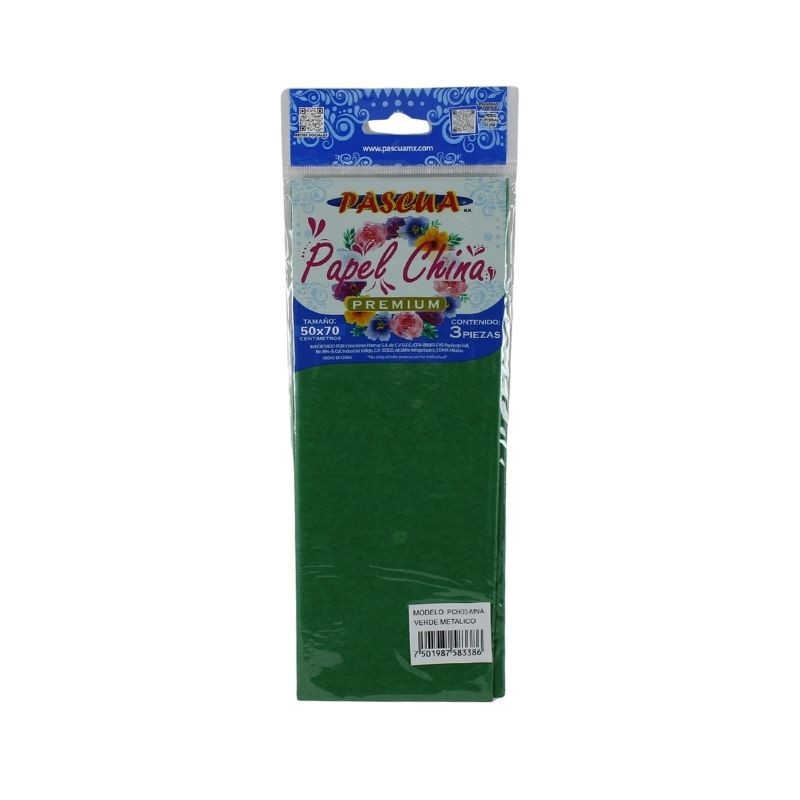PAPEL CHINA METÁLICO VERDE