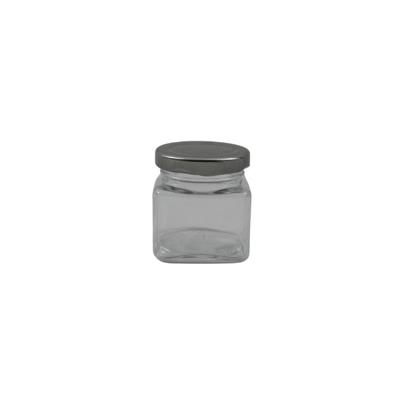 FRASCO CUADRADO TAPA PLATA