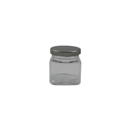 FRASCO CUADRADO TAPA PLATA