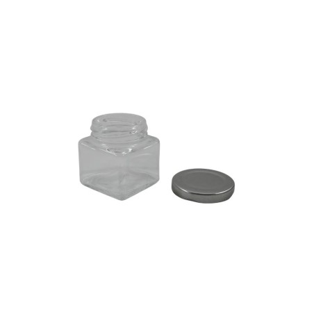 FRASCO CUADRADO TAPA PLATA
