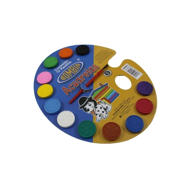 PALETA DE ACUARELAS CON PINCEL
